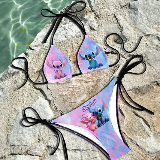 Summer Ohana - Personalized Ohana Triangle Bikini Swimsuit