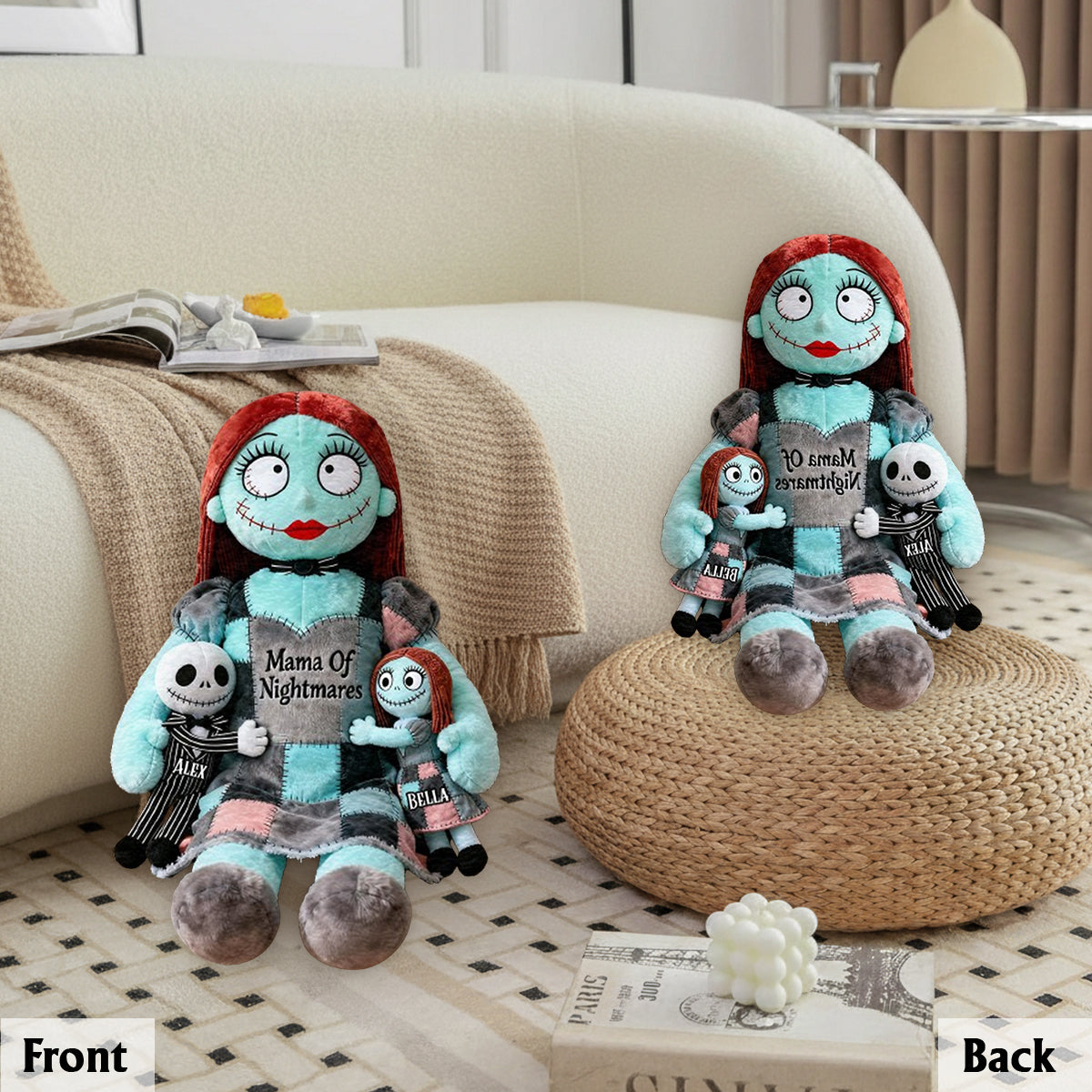 Mama Of Nightmares - Personalized Nightmare Premium Faux Fur Pillow