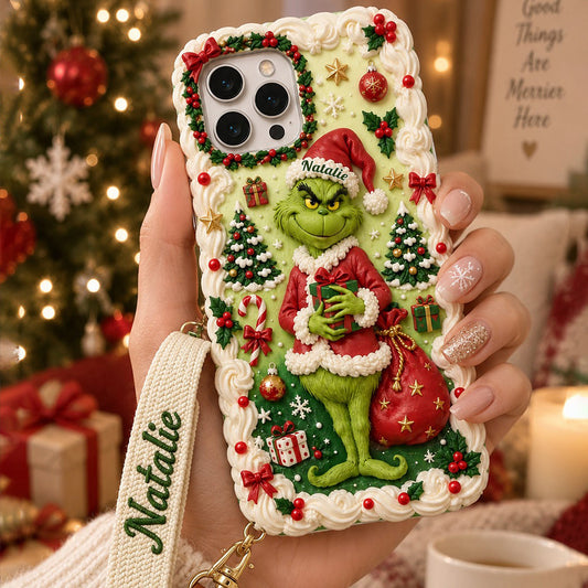 Merry Xmas - Personalized Stole Christmas Phone Case & Embroidered Lanyard