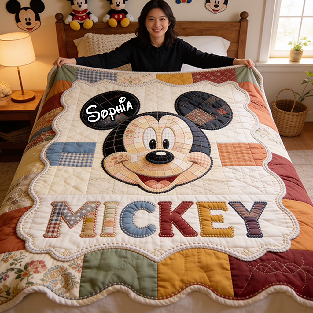 Cozy Vibe Big Ears - Personalized Mouse Shaped Fleece Blanket