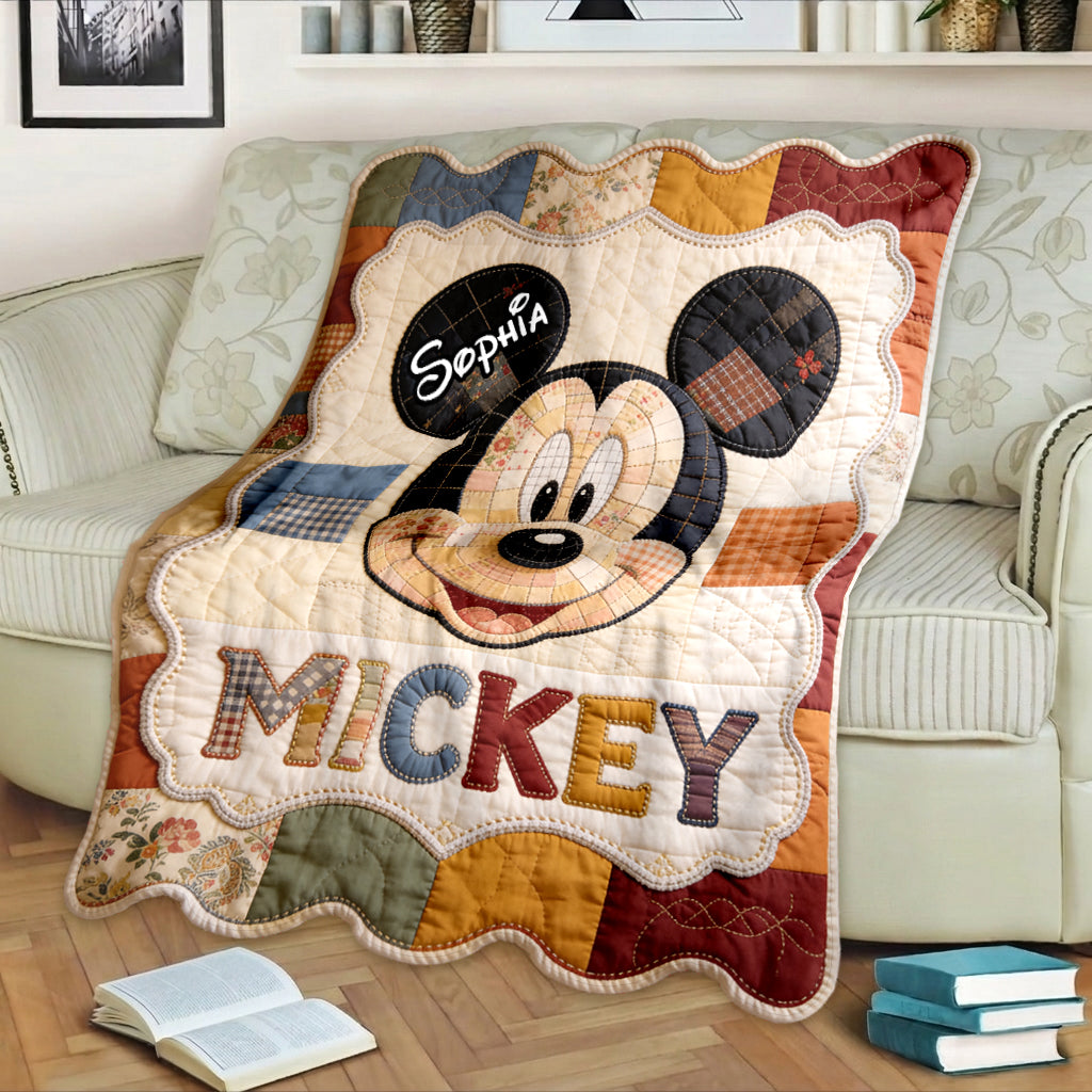 Cozy Vibe Big Ears - Personalized Mouse Shaped Fleece Blanket