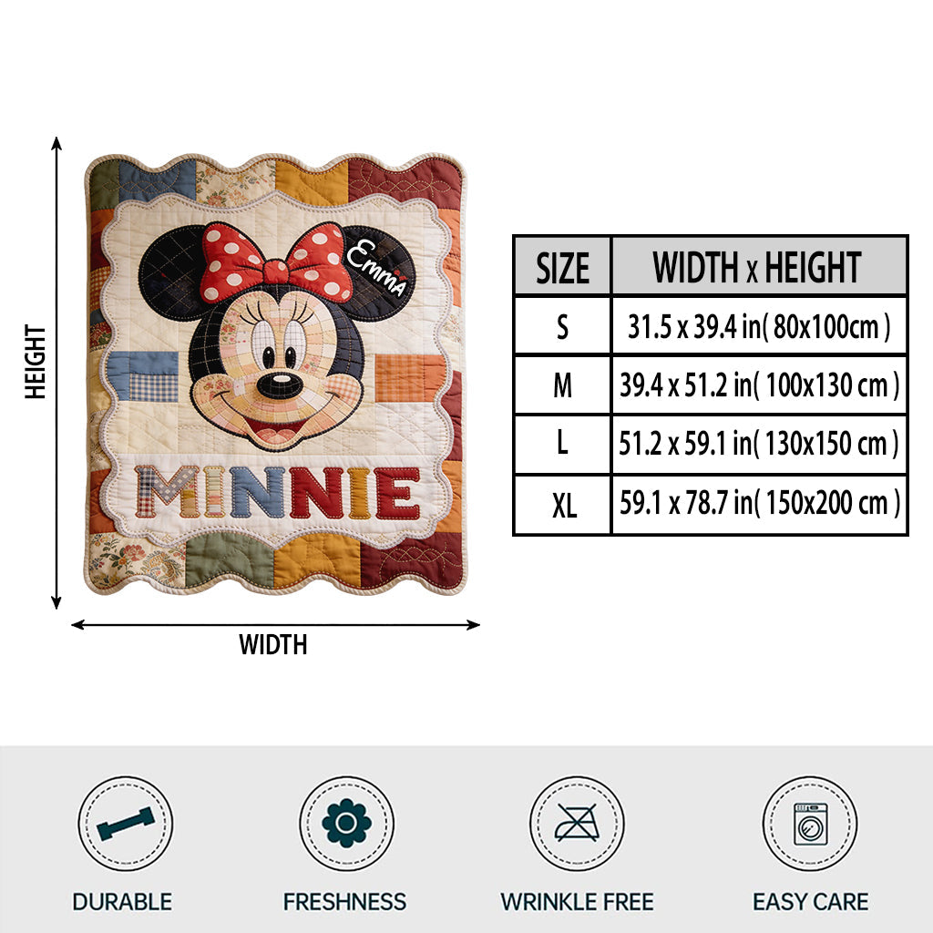 Cozy Vibe Big Ears - Personalized Mouse Shaped Fleece Blanket