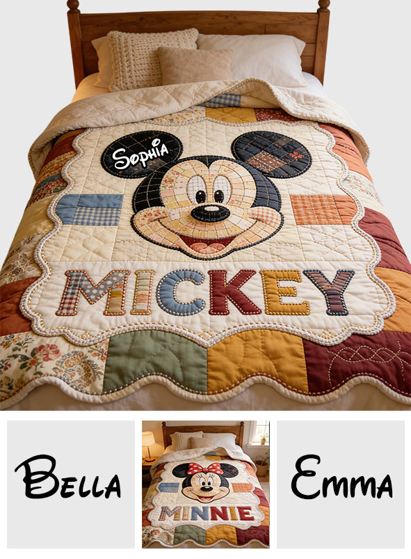 Cozy Vibe Big Ears - Personalized Mouse Shaped Fleece Blanket