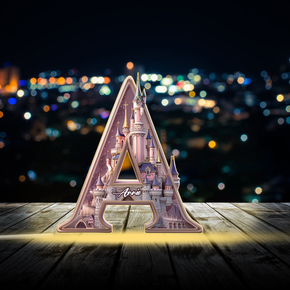Magical Castle Custom Letter Alphabet - Personalized Mouse Acrylic LED Night Light