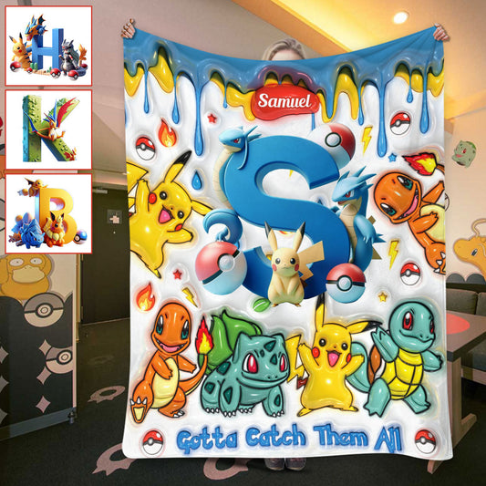 Gotta Catch Them All - Personalized Monster Trainer Blanket