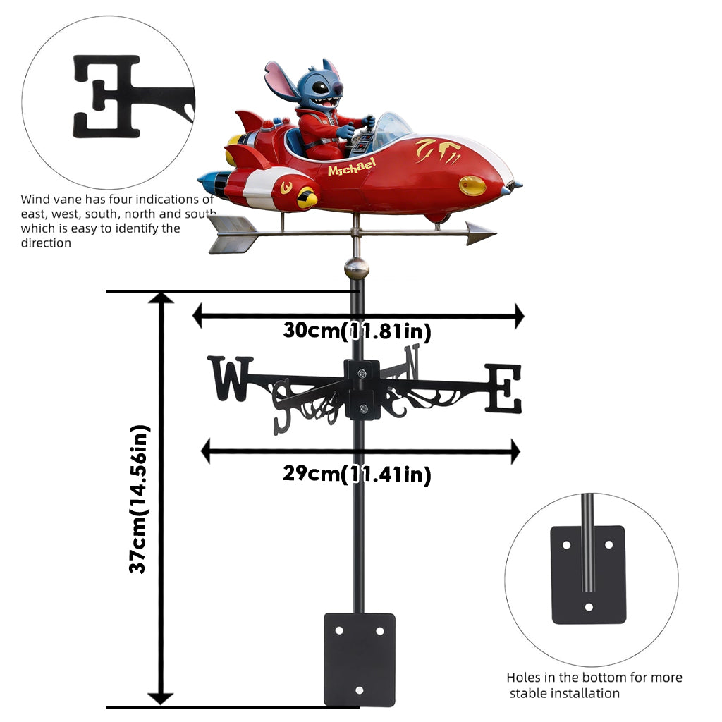 Alien Spaceship - Personalized Ohana Weather Vane