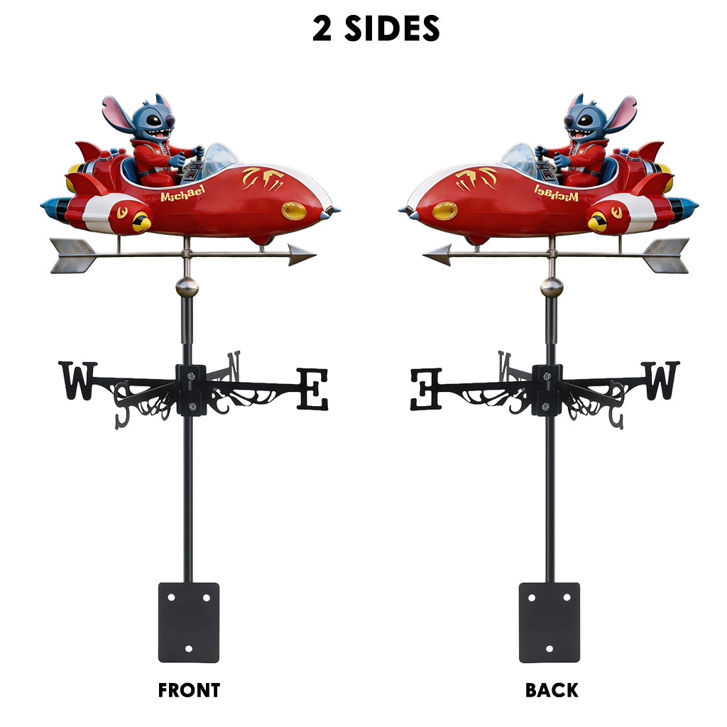 Alien Spaceship - Personalized Ohana Weather Vane