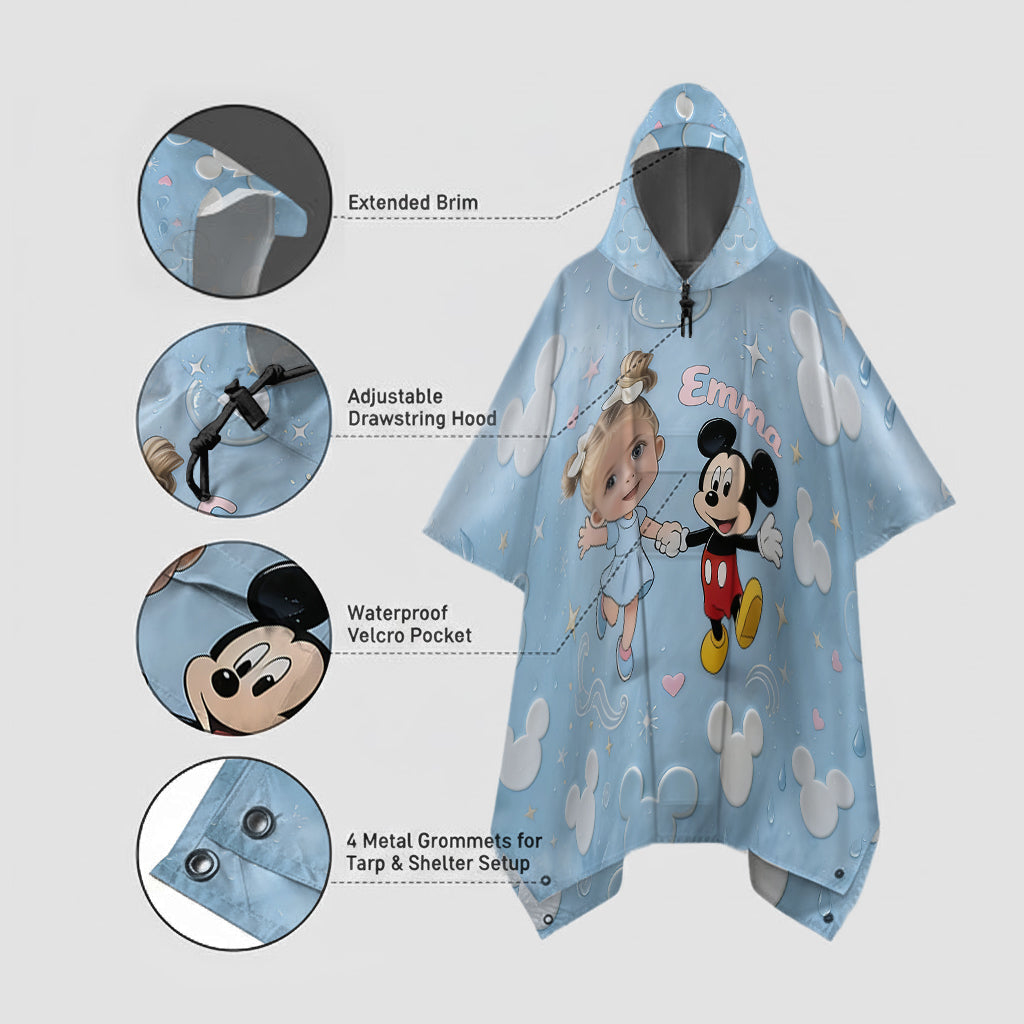 Custom Any Photo - Personalized Mouse Rain Poncho Coat