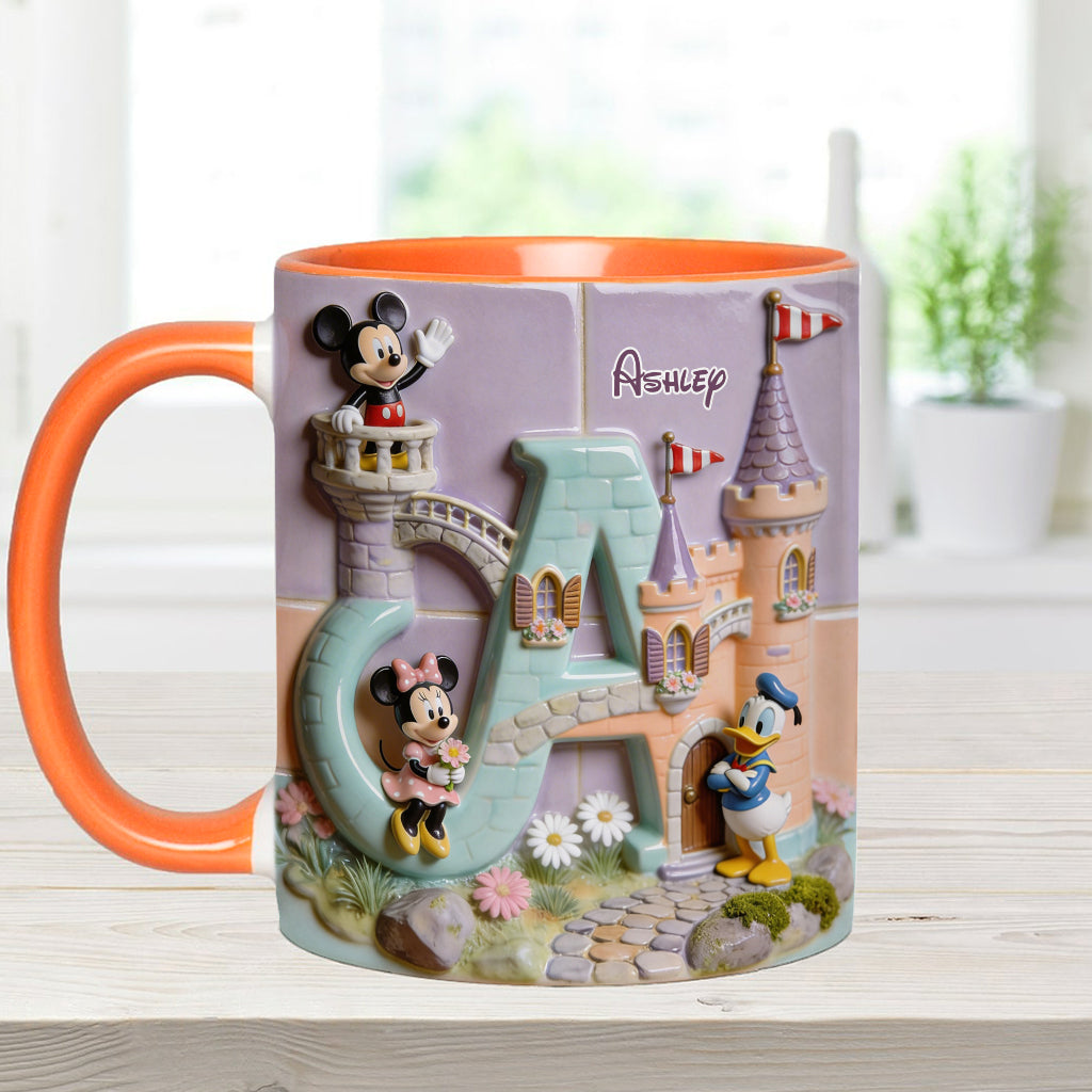Magical Alphabet Letter Custom Name - Personalized Mouse Accent Mug & Coaster