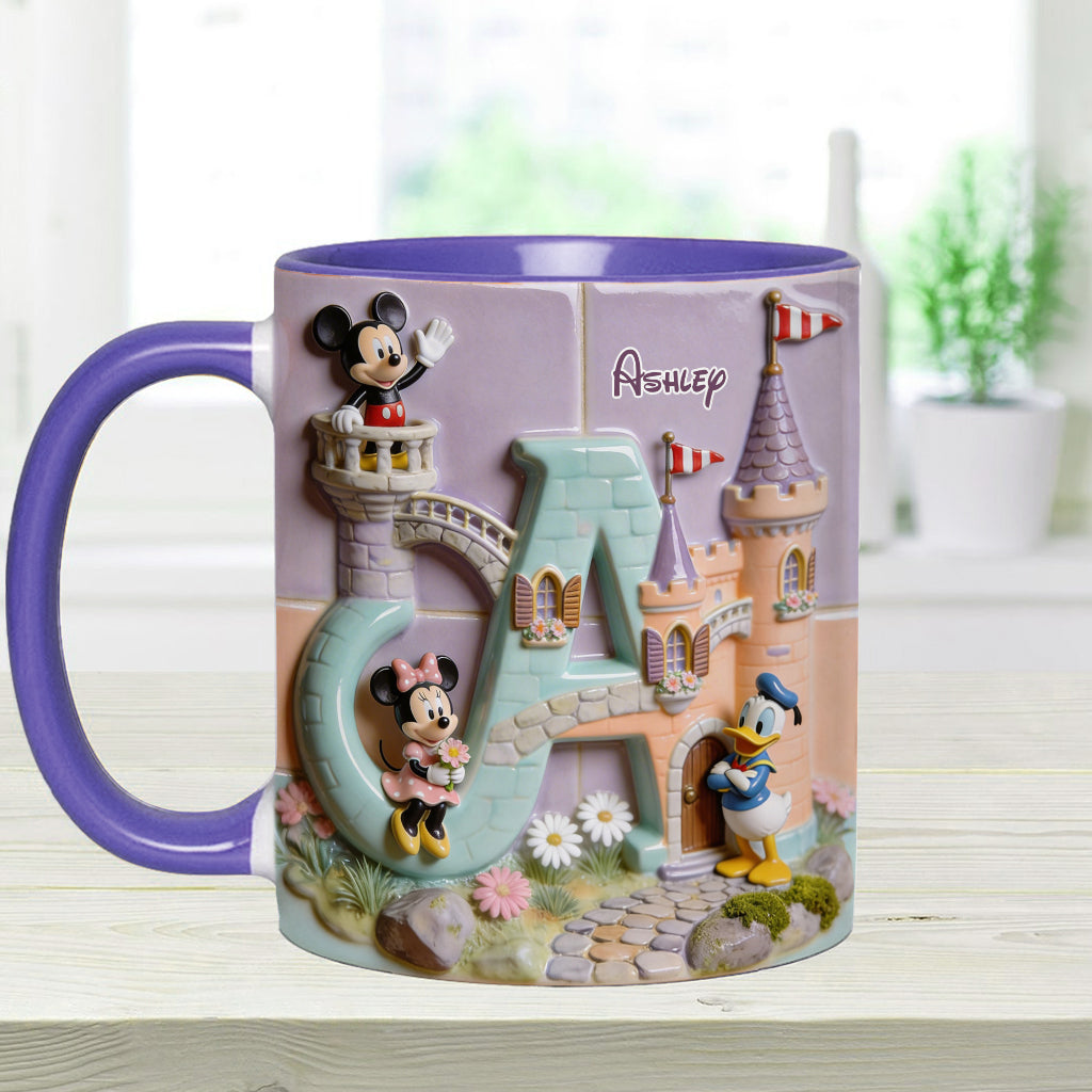 Magical Alphabet Letter Custom Name - Personalized Mouse Accent Mug & Coaster