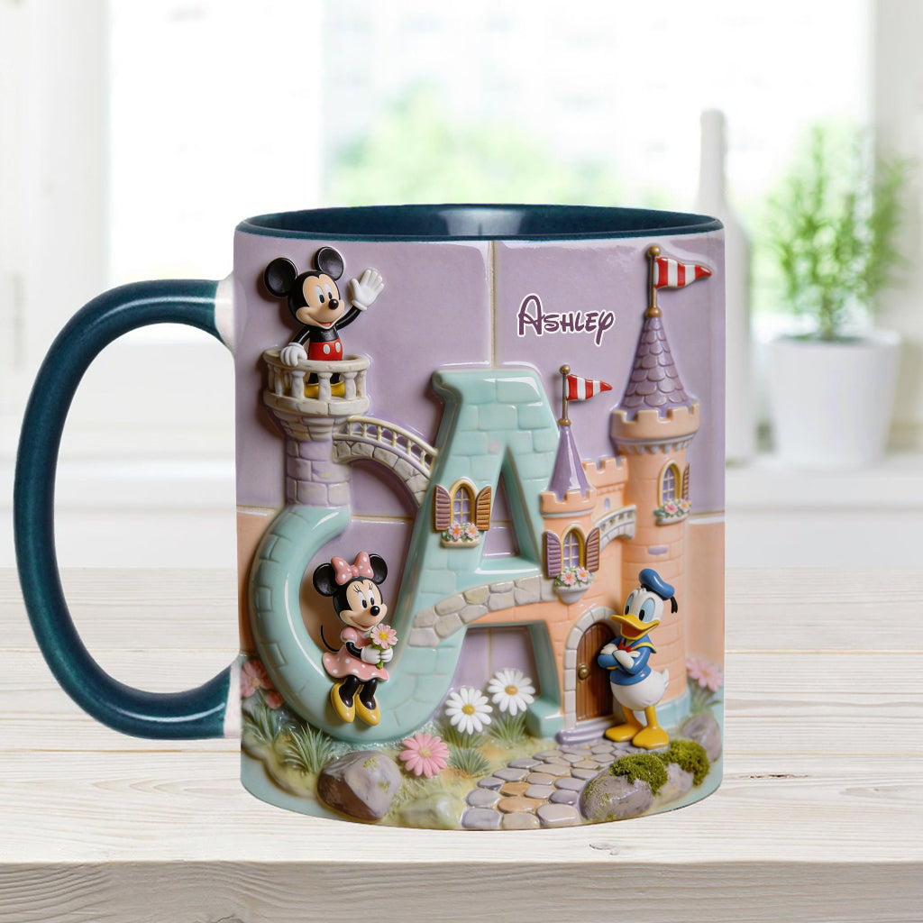 Magical Alphabet Letter Custom Name - Personalized Mouse Accent Mug & Coaster