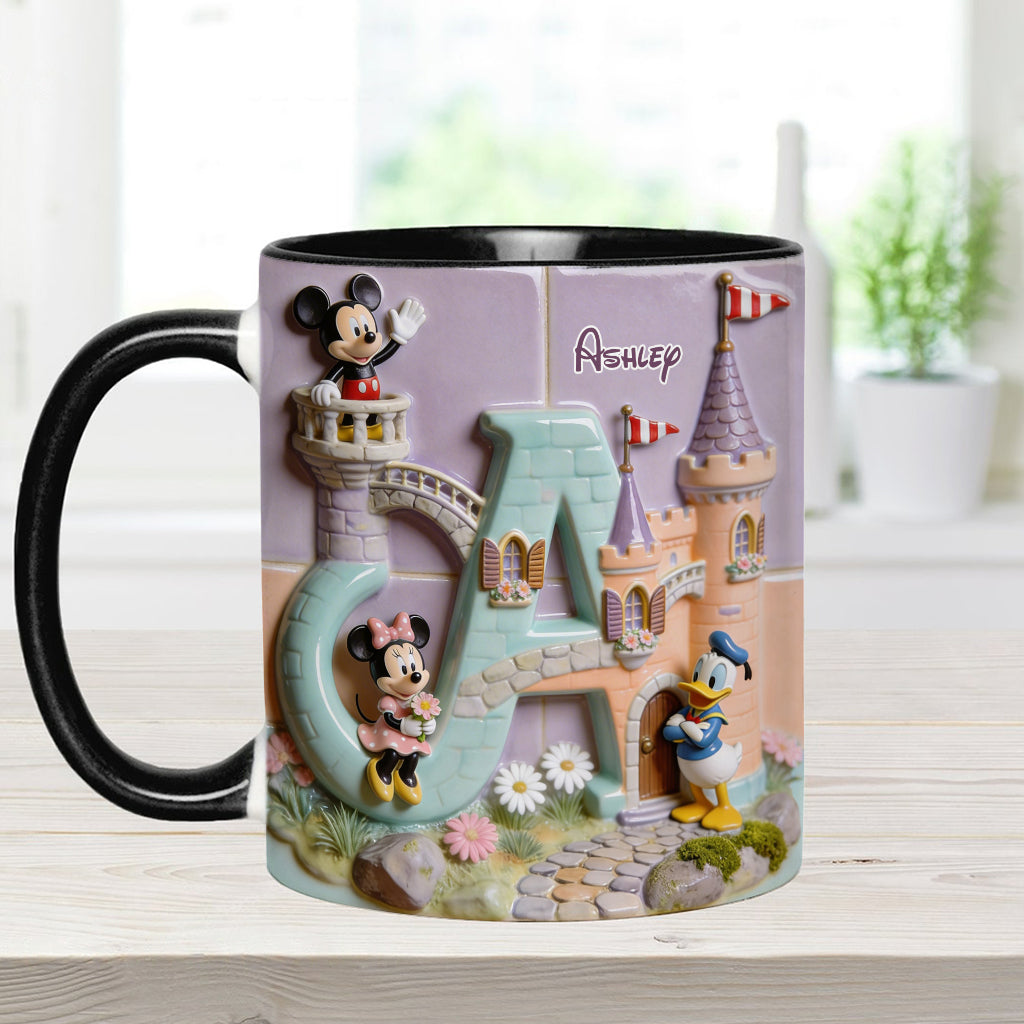 Magical Alphabet Letter Custom Name - Personalized Mouse Accent Mug & Coaster