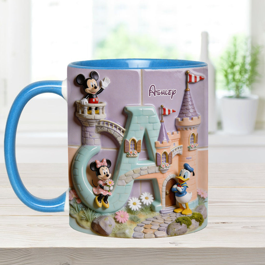 Magical Alphabet Letter Custom Name - Personalized Mouse Accent Mug & Coaster