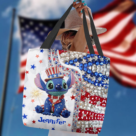 Red And White - Personalized Ohana Tote Bag