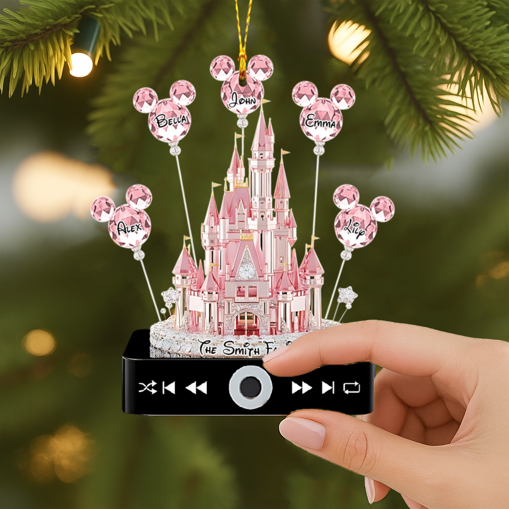 Merry Christmas To Family - Personalized Mouse Music Ornament