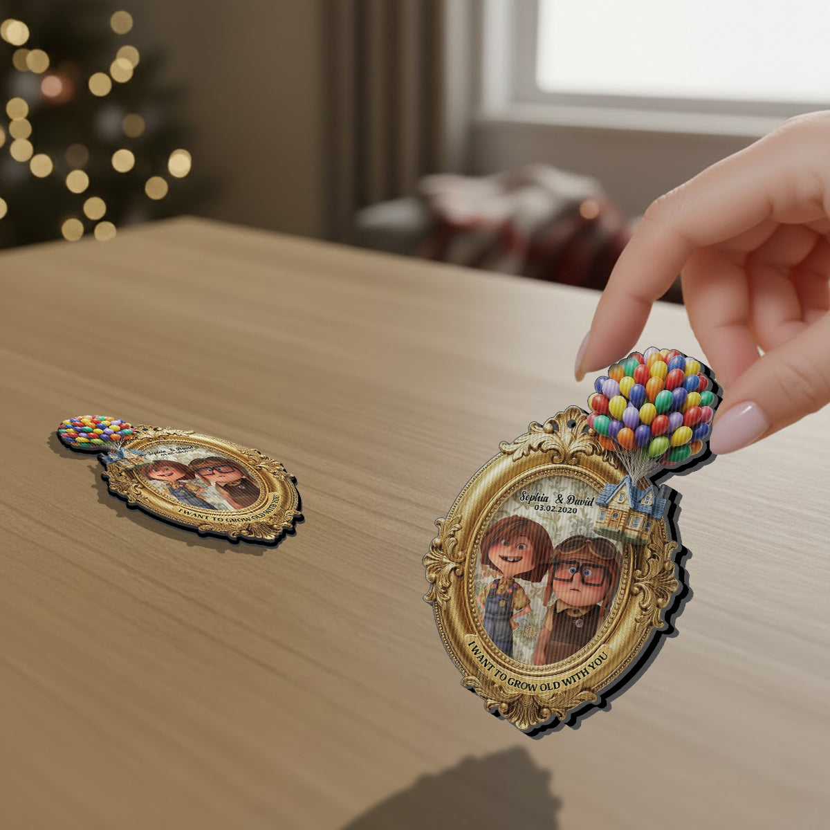 Grow Old With My Greatest Adventure - Personalized Couple Lenticular Ornament
