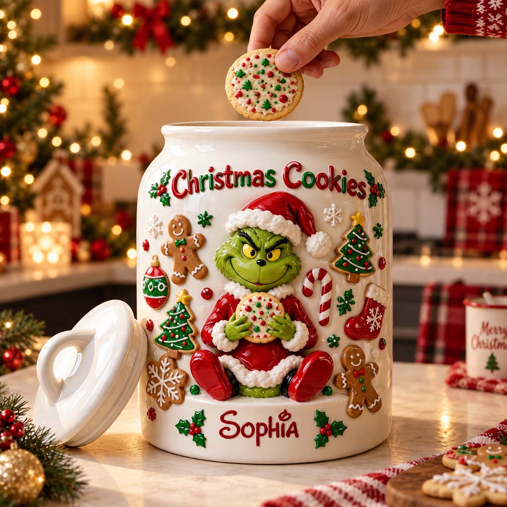 Merry Christmas - Personalized Stole Christmas Cookie Jar