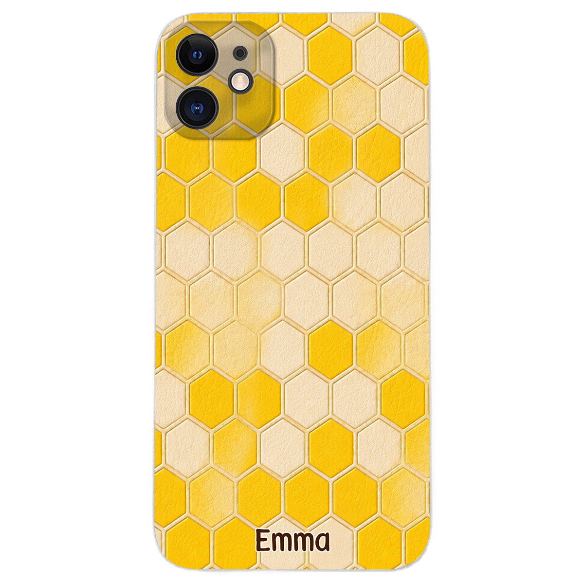 Winnie Friends Leather Case & Dangling Charm - Personalized Yellow Bear 3D Embossed Leather Phone Case