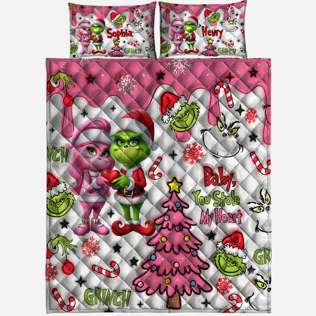 You Stole My Heart - Personalized Stole Christmas Quilt Set