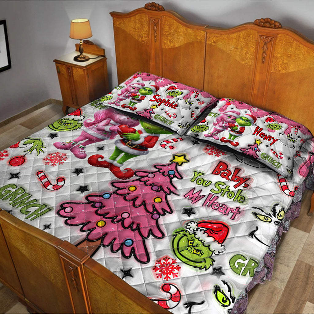 You Stole My Heart - Personalized Stole Christmas Quilt Set