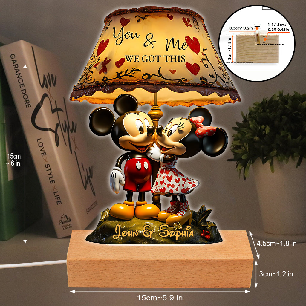 You And Me We Got This - Personalized Mouse Shaped Plaque Light Base