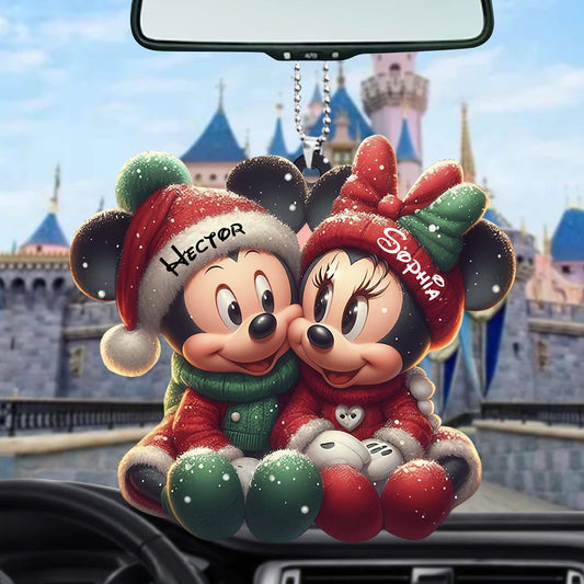 Cute Mouse Couple - Personalized Mouse Car Ornament