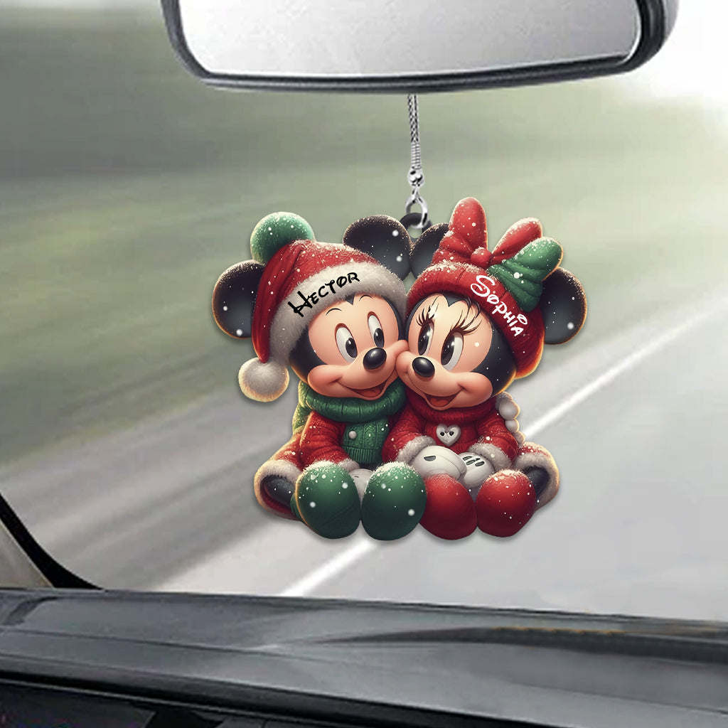 Cute Mouse Couple - Personalized Mouse Car Ornament