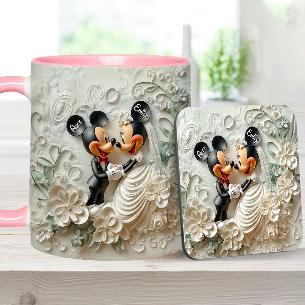 Cute Mouse Married Couple - Personalized Mouse Accent Mug