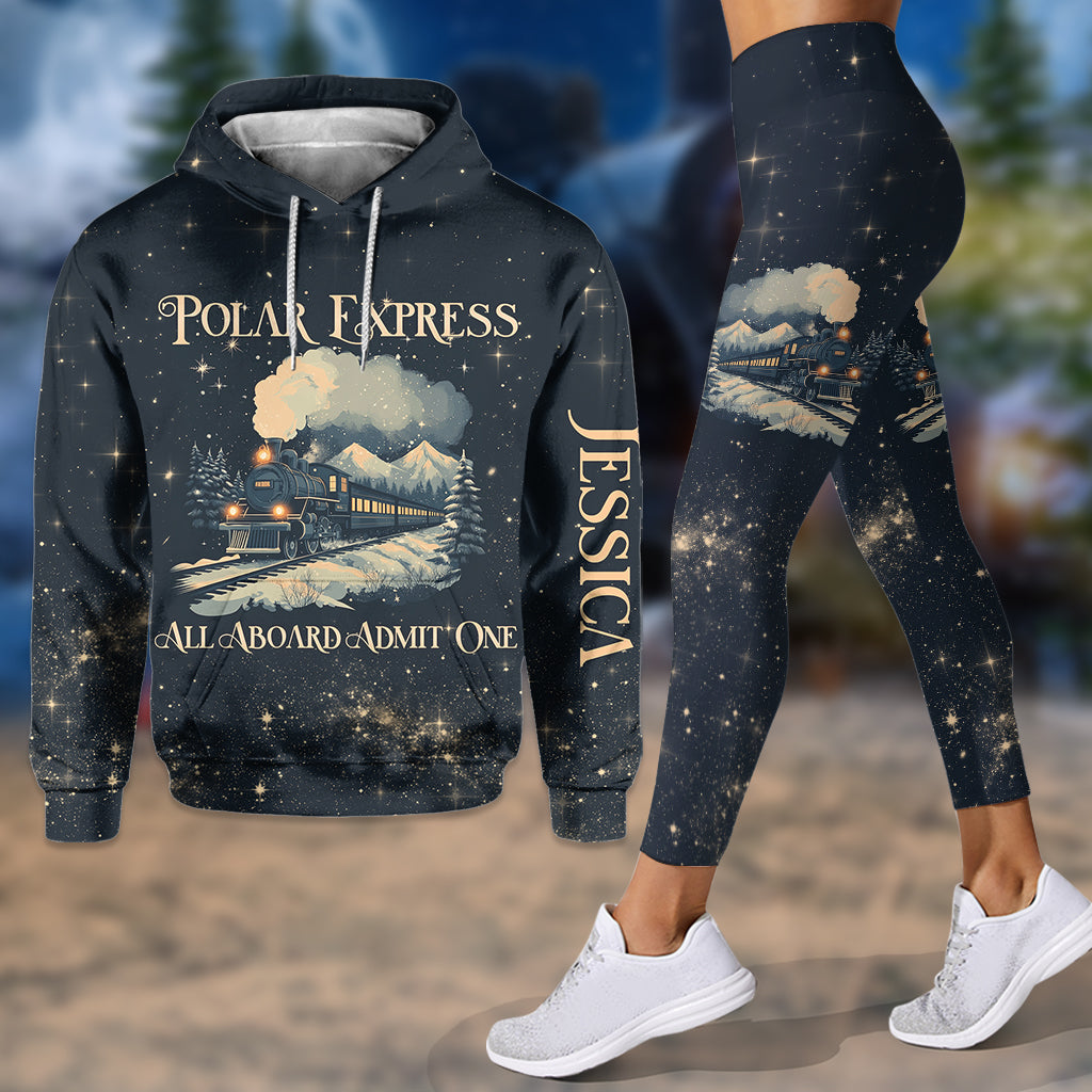All Abroad Admit One - Personalized Christmas Movie Hoodie and Leggings