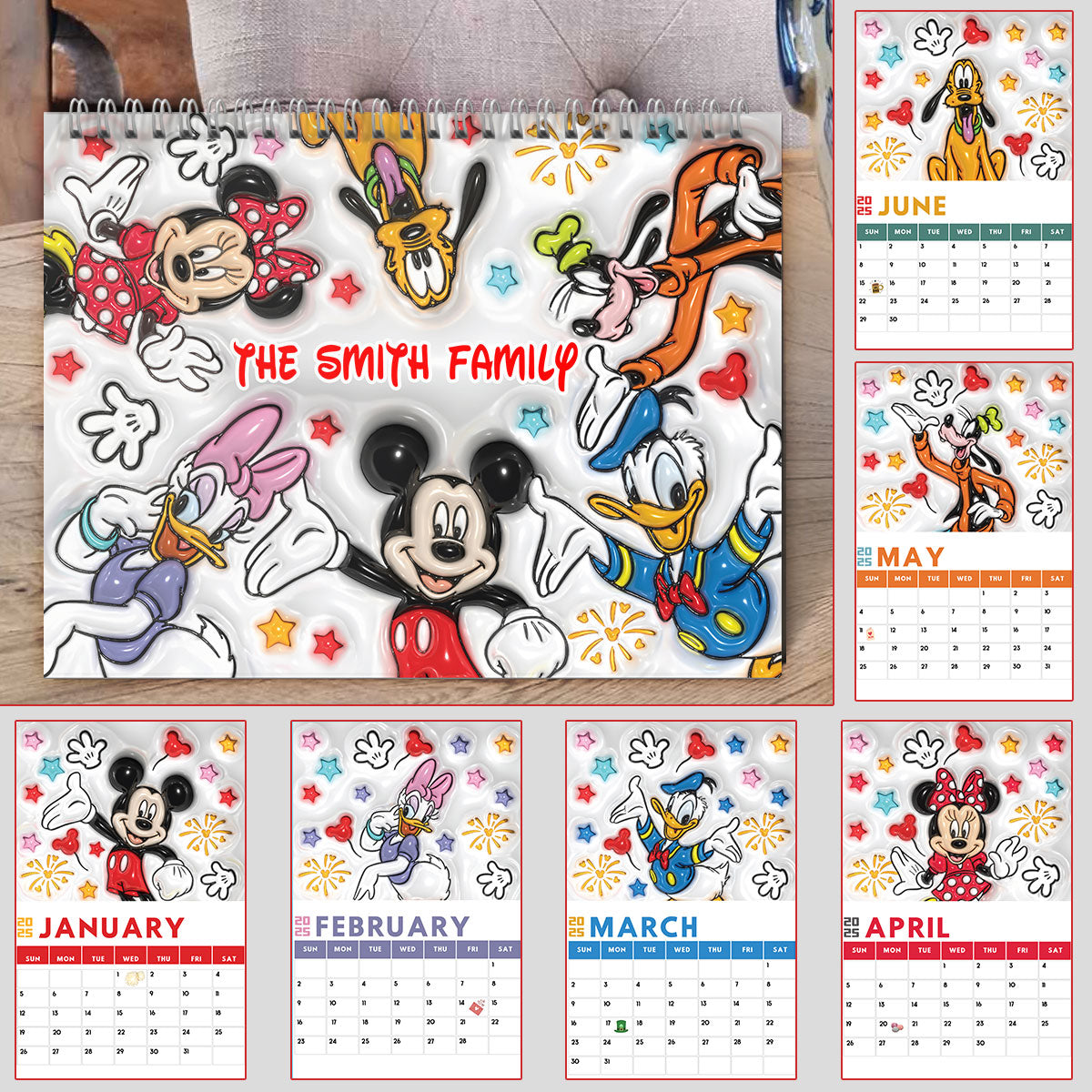 Cute Family - Personalized Mouse Wall Calendar & Desk Calendar
