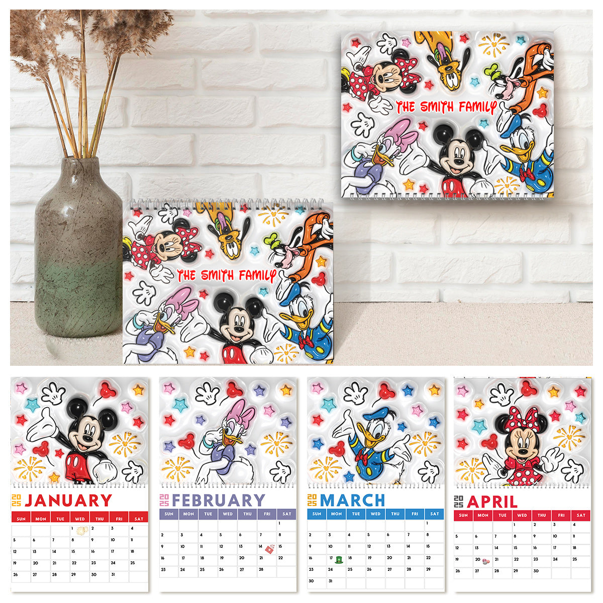 Cute Family - Personalized Mouse Wall Calendar & Desk Calendar