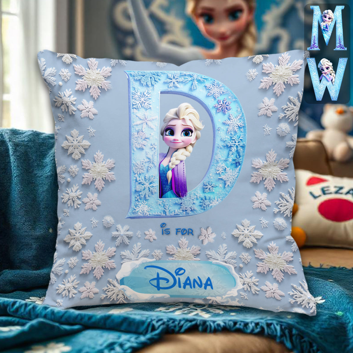 Snowflake Princess - Personalized Throw Pillow