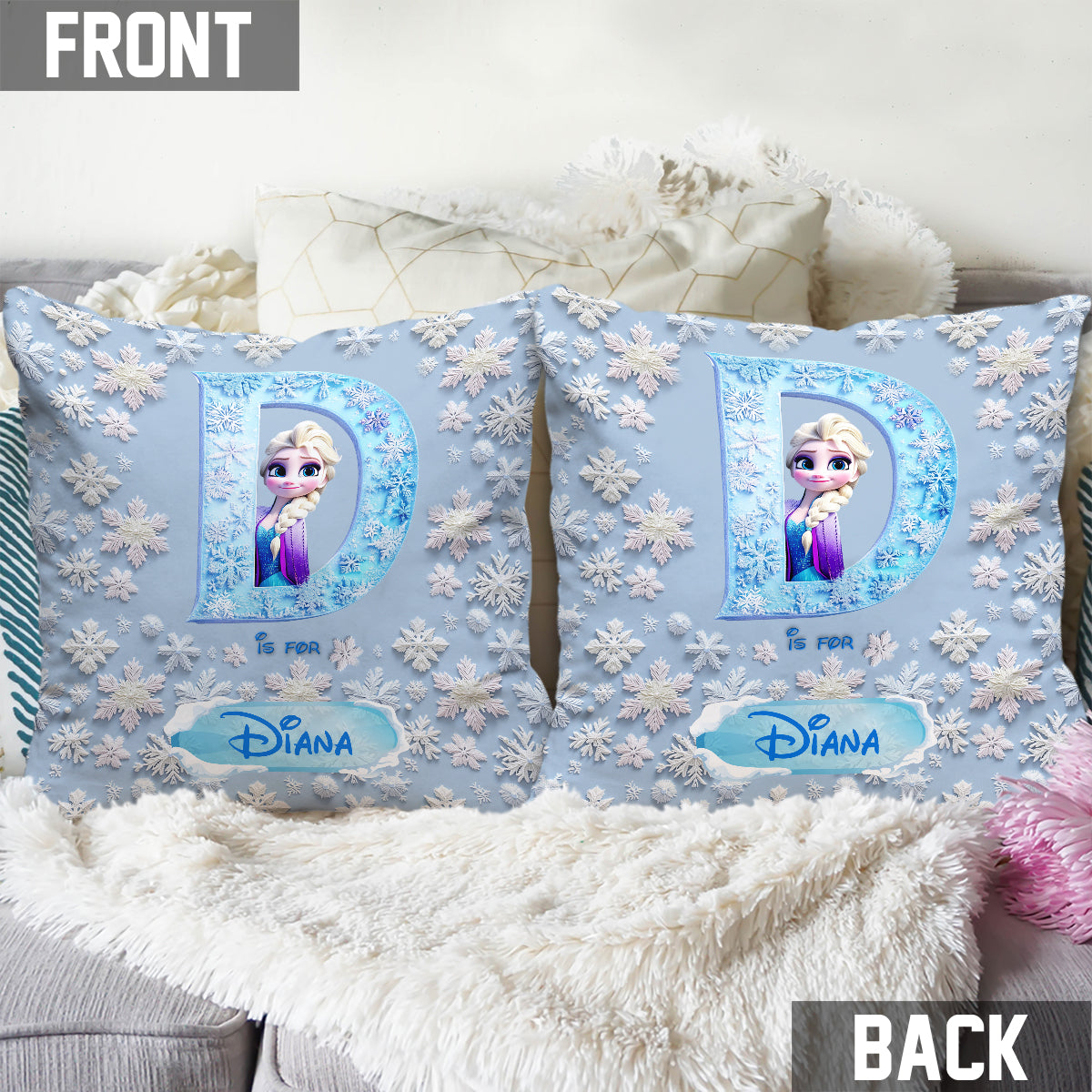 Snowflake Princess - Personalized Throw Pillow