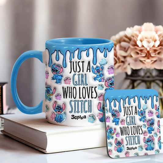Just A Girl Who Loves Stitch - Personalized Ohana Accent Mug