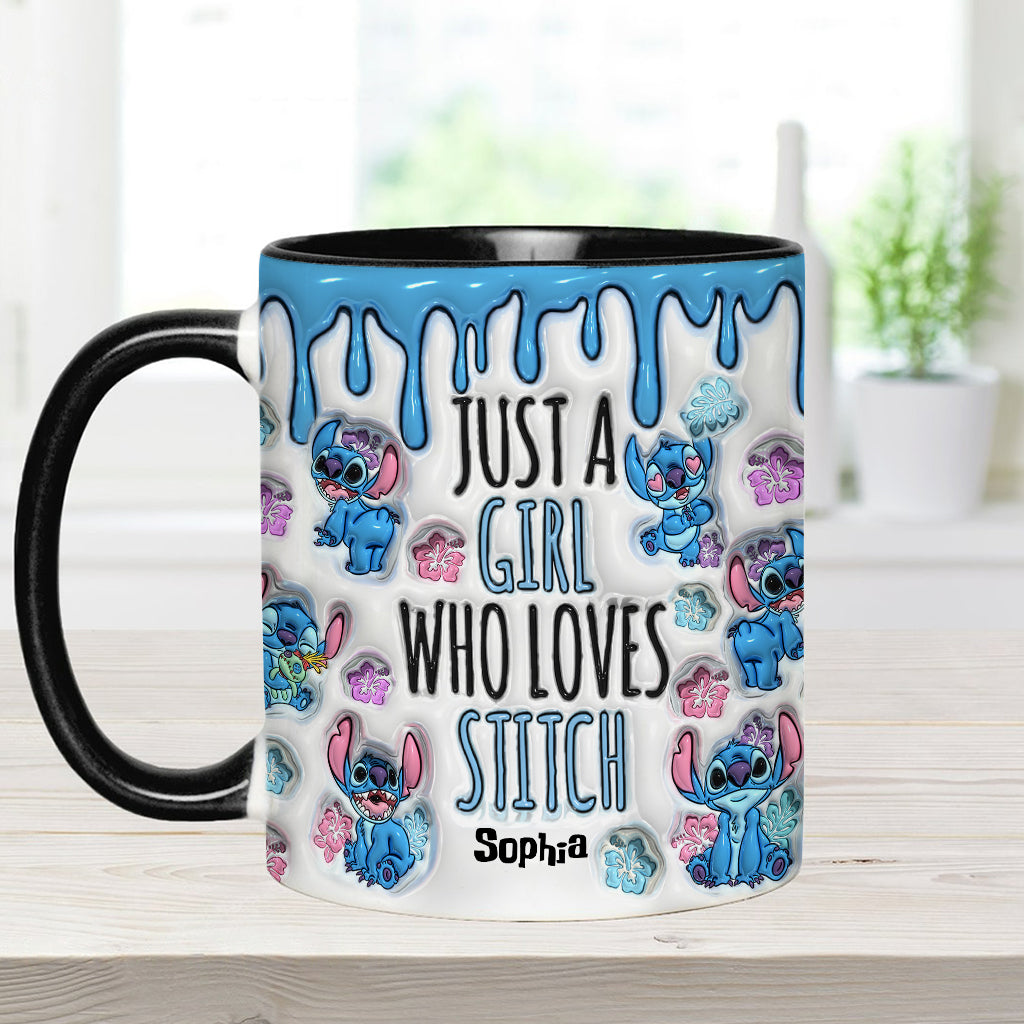 Just A Girl Who Loves Stitch - Personalized Ohana Accent Mug