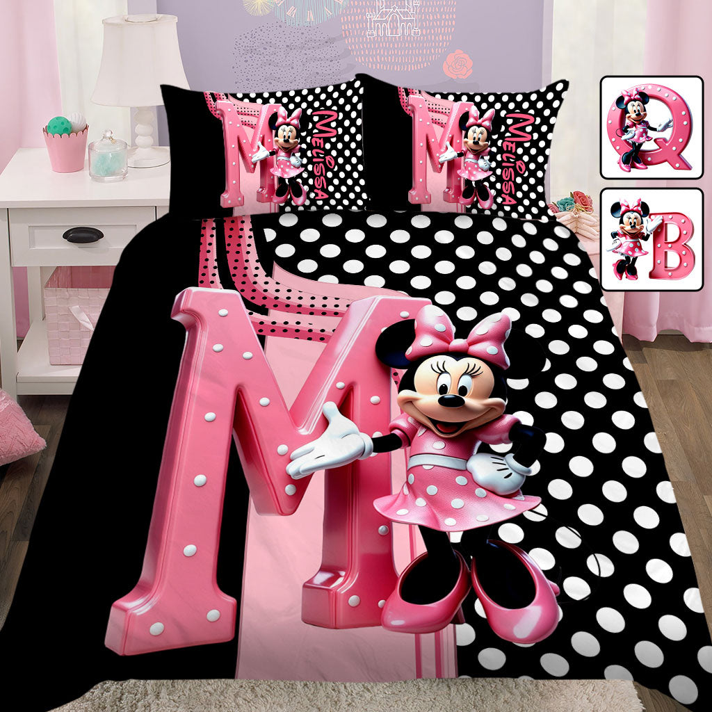 Pink Mouse Ears - Personalized Mouse Quilt Set