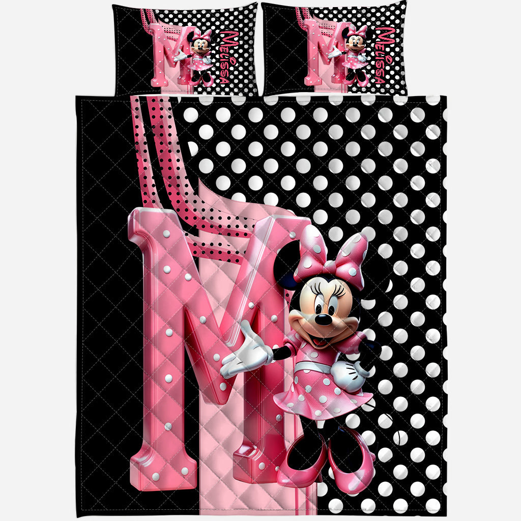 Pink Mouse Ears - Personalized Mouse Quilt Set