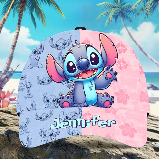Pink And Blue Ohana - Personalized Ohana Classic Cap