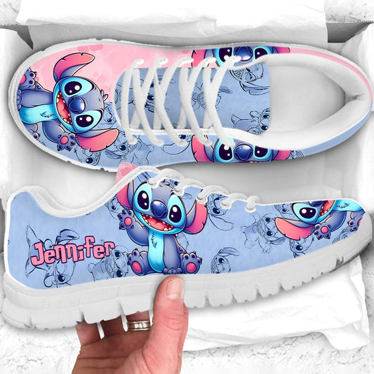 Pink And Blue Harmony - Personalized Ohana Sneakers