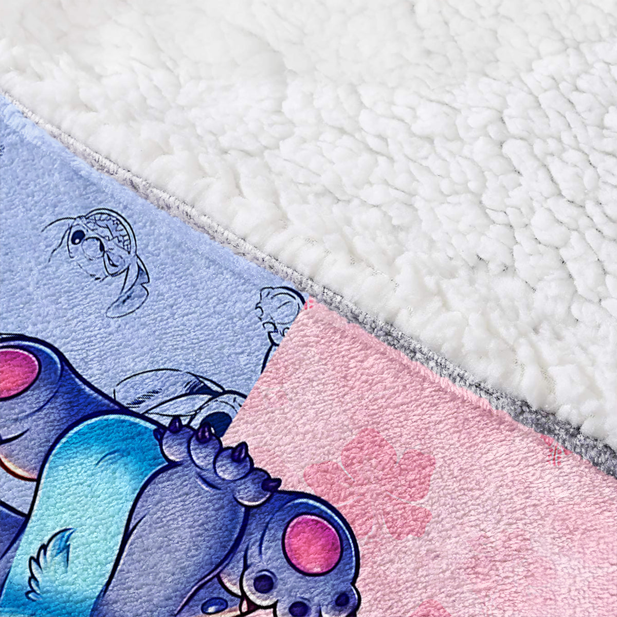Pink And Blue Ohana - Personalized Ohana Blanket Hoodie