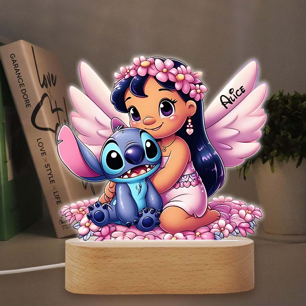 Best Friend Forever - Personalized Ohana Shaped Plaque Light Base