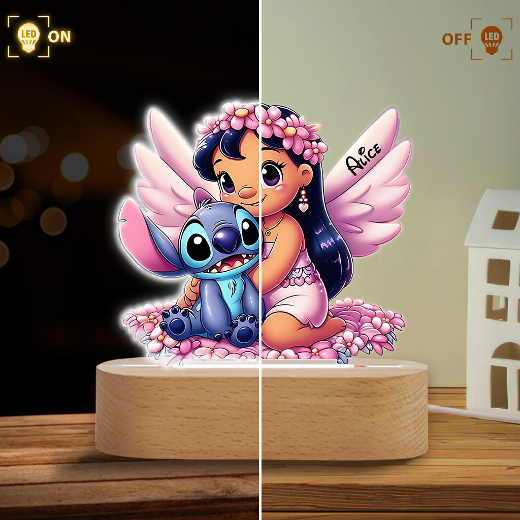 Best Friend Forever - Personalized Ohana Shaped Plaque Light Base