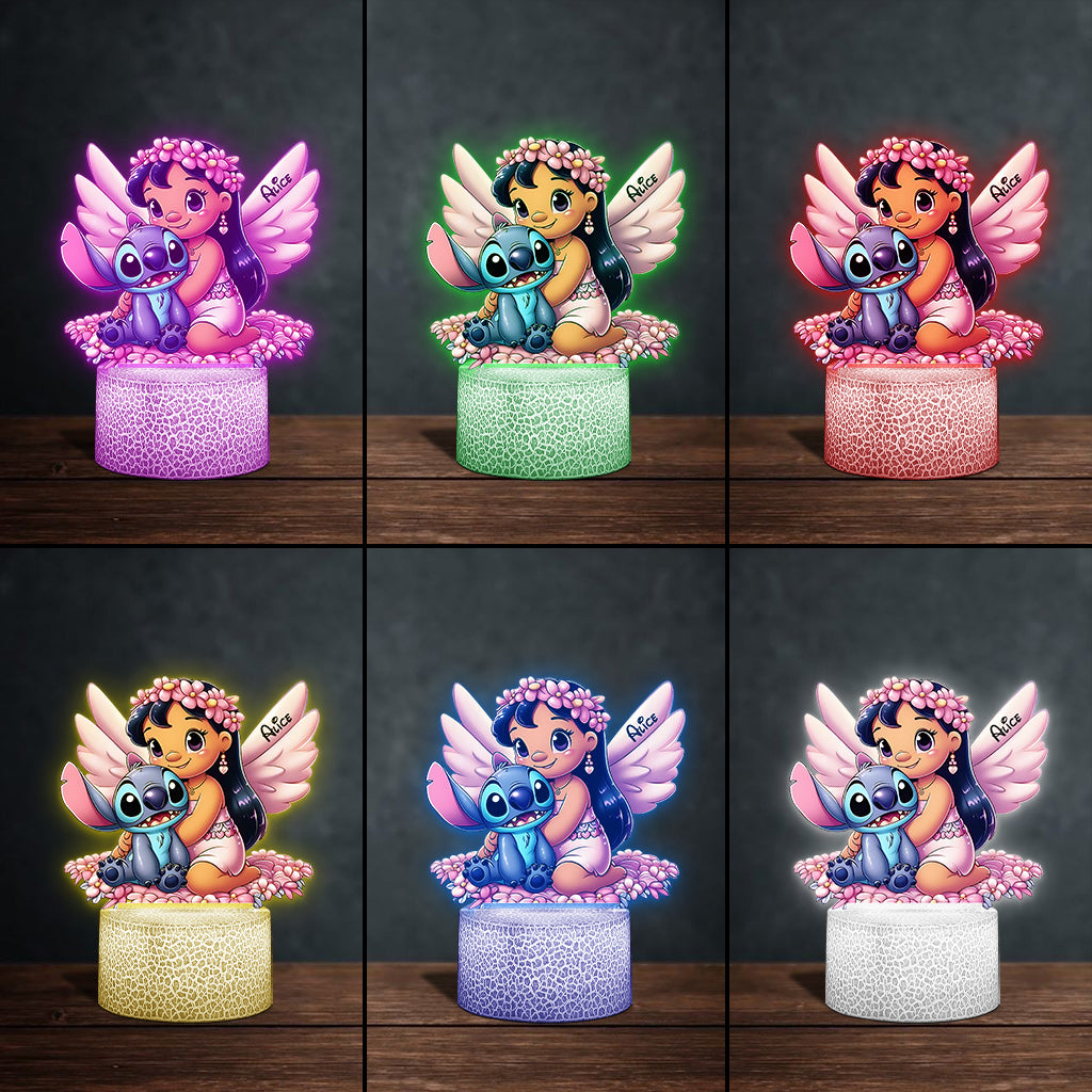 Best Friend Forever - Personalized Ohana Shaped Plaque Light Base