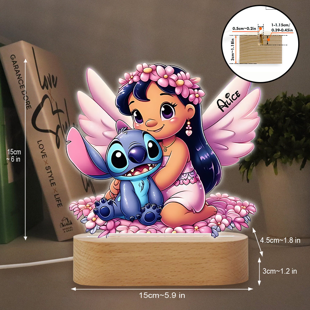 Best Friend Forever - Personalized Ohana Shaped Plaque Light Base