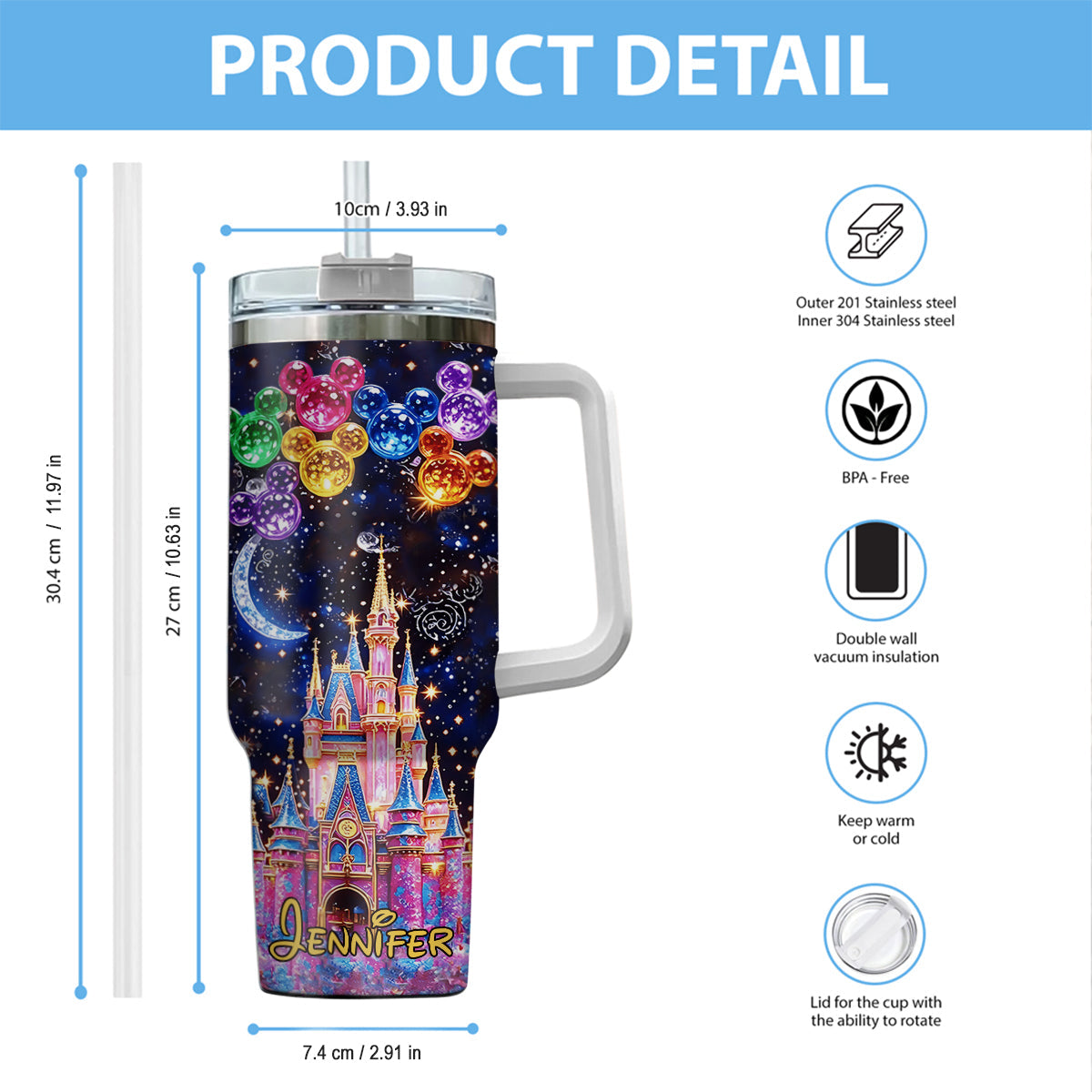 Magical Day - Personalized Mouse Tumbler With Handle