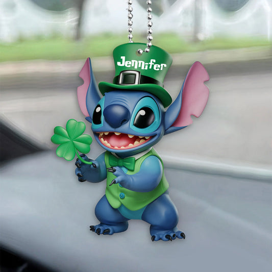 Ohana Lucky Shamrock - Personalized Ohana Car Ornament