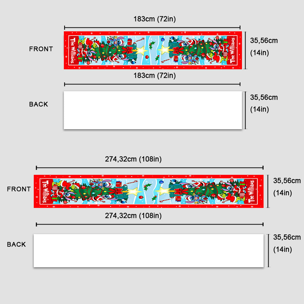 Merry Christmas - Personalized Stole Christmas Table Runner