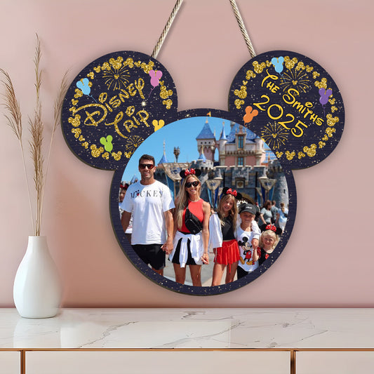 Family Trip - Personalized Mouse Custom Shaped Wood Sign