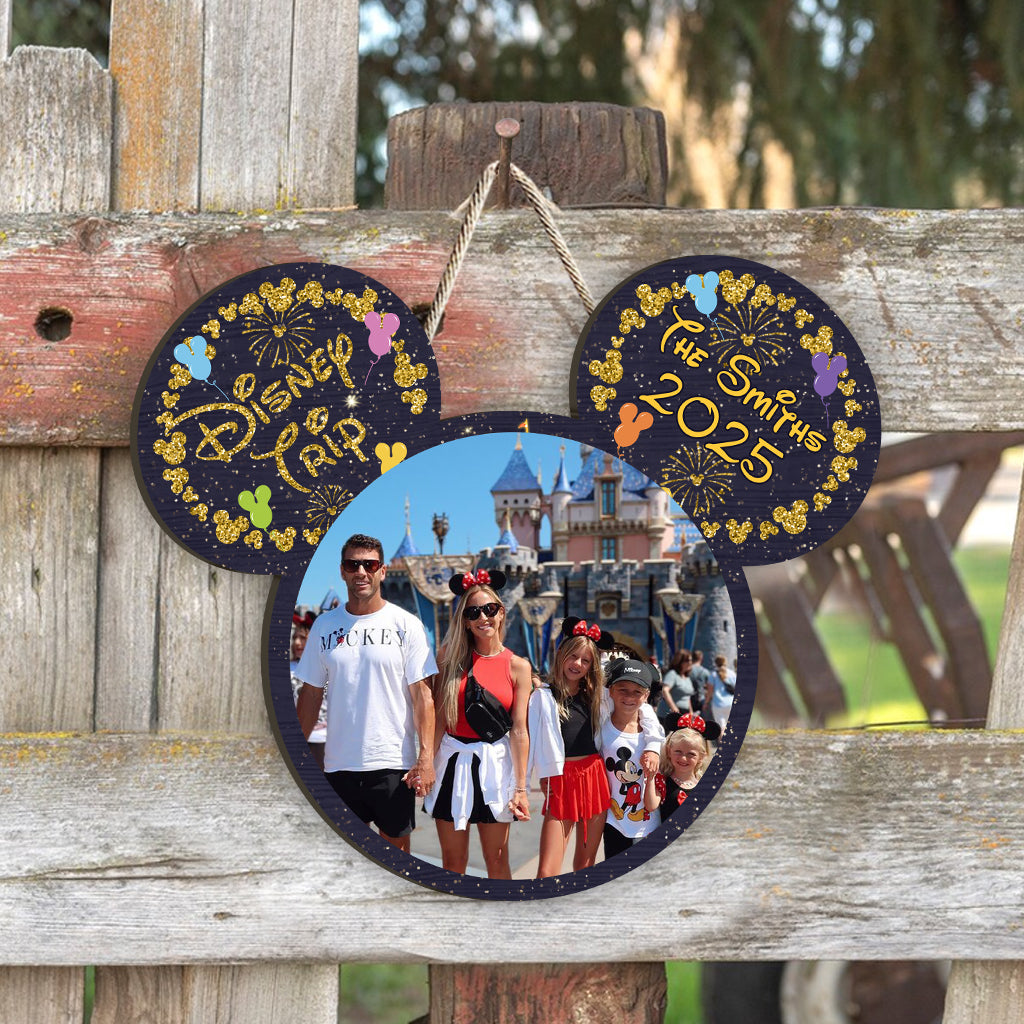 Family Trip - Personalized Mouse Custom Shaped Wood Sign