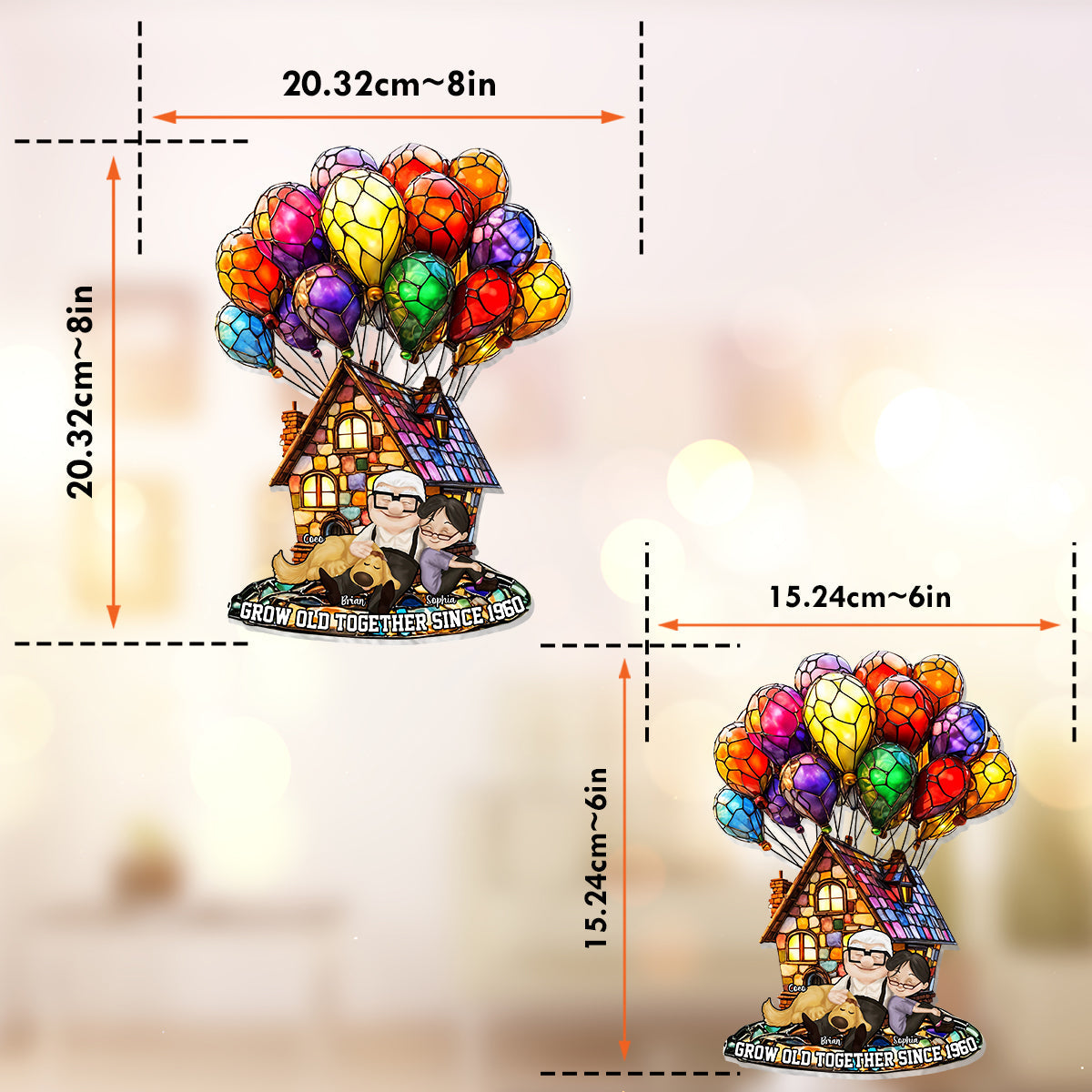 Grow Old Together Since - Personalized Mouse Window Hanging Suncatcher Ornament